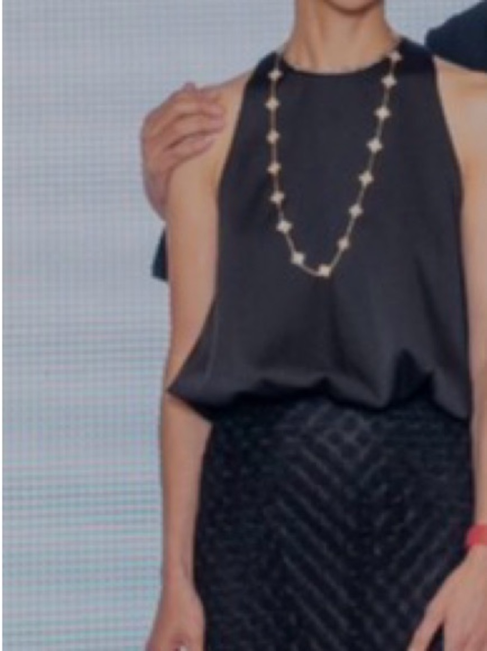 Zara Black Halter Bubble Hem Camisole with Keyhole Accent